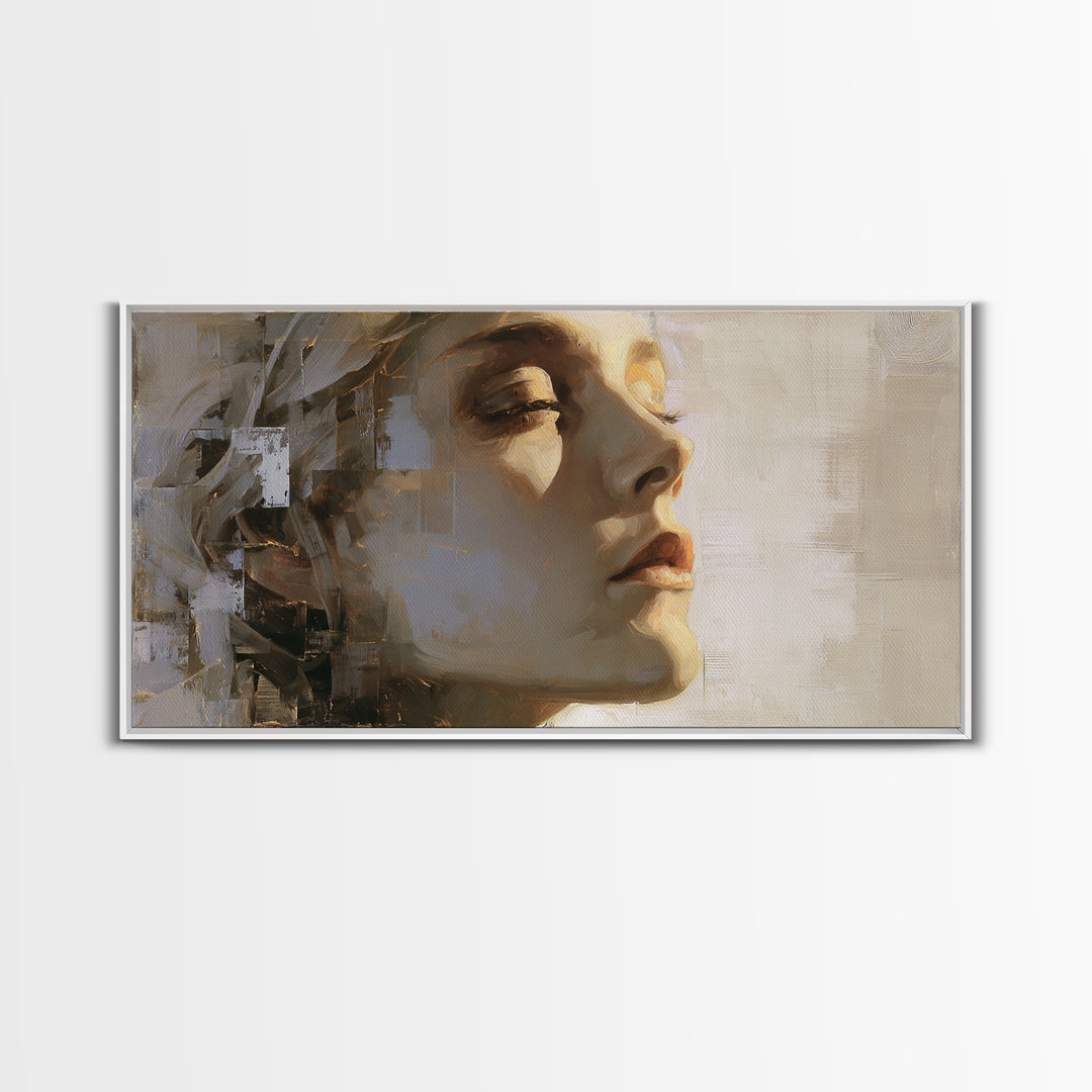 Surreal Desert with Floating Arches Framed Canvas Print, Eclectic Art, Boho, Living Room Decor, Eclectic, Unique Wall Art, ECL-2x1-90