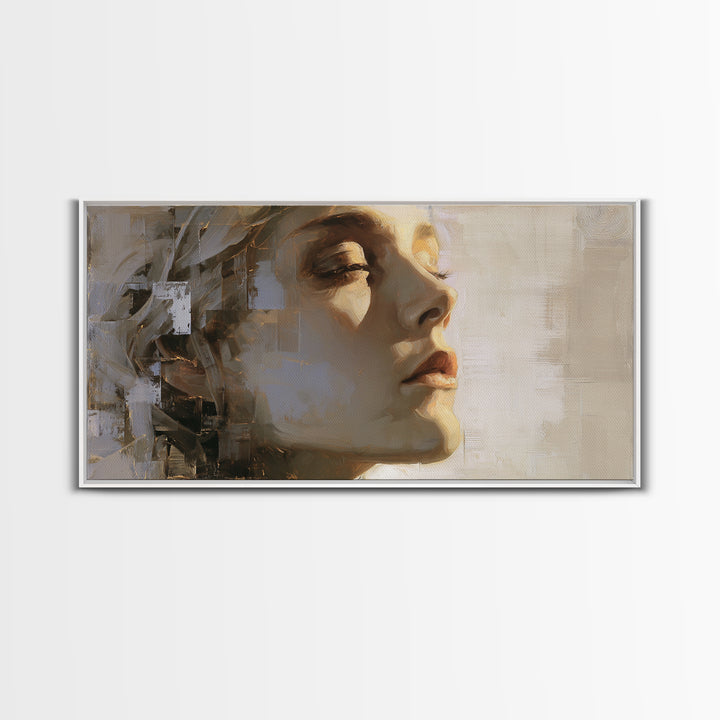 Surreal Desert with Floating Arches Framed Canvas Print, Eclectic Art, Boho, Living Room Decor, Eclectic, Unique Wall Art, ECL-2x1-90