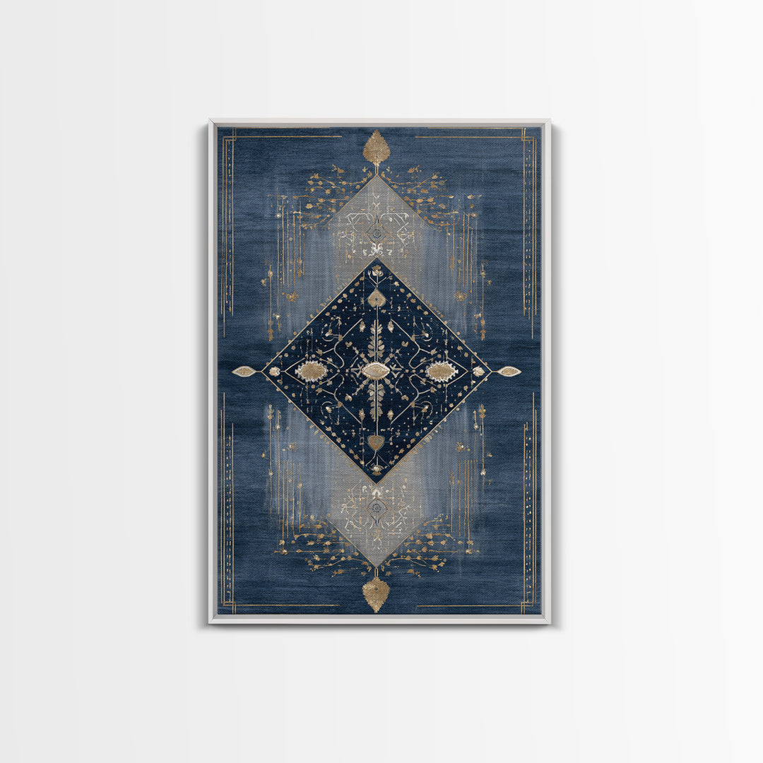 Layered Tapestry Pattern Framed Canvas Print, Eclectic Art, Digital Art, Living Room Decor, Fine Art, Eclectic, Digital Print, ECL-2x3-24