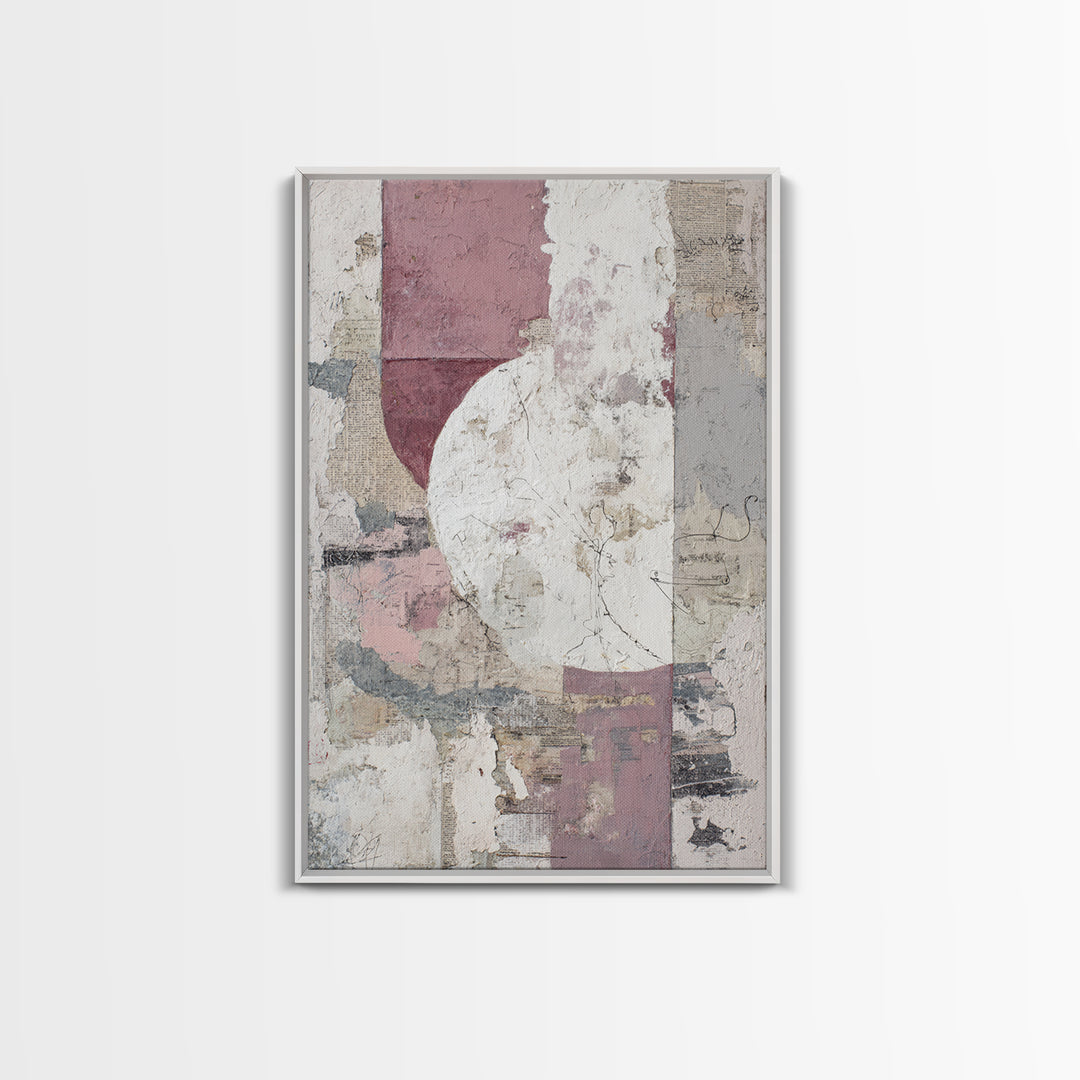 Abstract Shapes Layered Framed Canvas Print, Eclectic Art, Unique Wall Art, Living Room Decor, Abstract Art, Eclectic, ECL-2x3-60