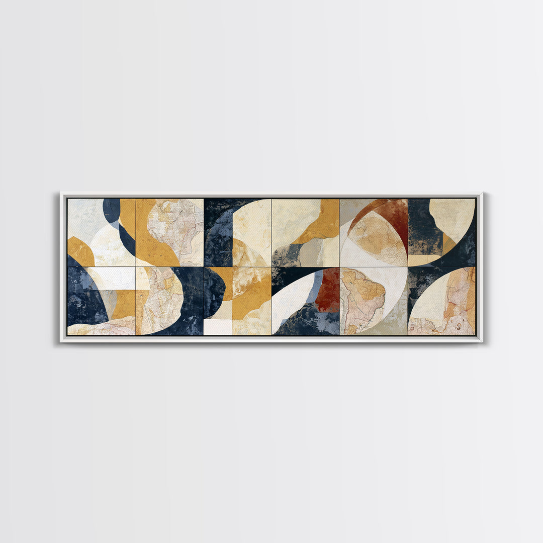 Abstract Shapes Layered Canvas Print, Eclectic Art, Unique Wall Art, Living Room Decor, Fine Art, Eclectic, Home Decor, ECL-3x1-20