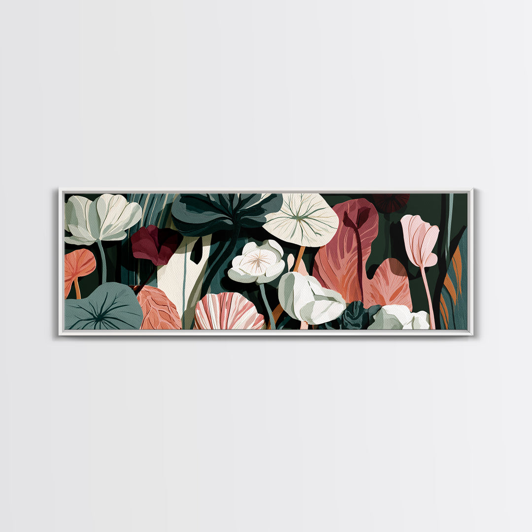 Matisse Inspired Cutouts with Botanical Details Canvas Print, Eclectic Art, Living Room Decor, Watercolor Art, Eclectic, ECL-3x1-70