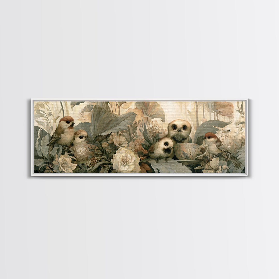 Odd Dream Garden Framed Canvas Print, Eclectic Art, Wall Art, Living Room Decor, Watercolor Art, Eclectic, Printables, ECL-3x1-81