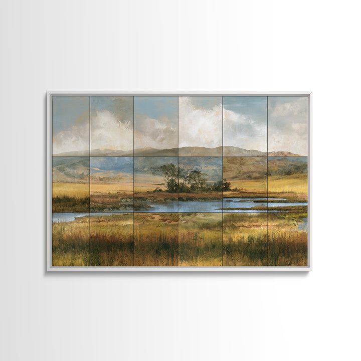 Bohemian Patchwork Landscape Canvas Print, Eclectic Art, Fine Art Print, Living Room Decor, Fine Art, Eclectic, Digital Prints, ECL-3x2-4