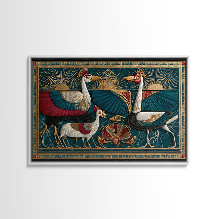 Folk Animal Parade Canvas Print, Eclectic Art, Digital Prints, Living Room Decor, Eclectic, Original Art, Abstract Art, ECL-3x2-49