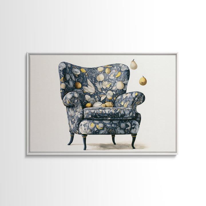 Whimsical Chair Still Life Framed Canvas Print, Eclectic Art, Luxury Decor, Living Room Decor, Fine Art, Eclectic, Art Print, ECL-3x2-90