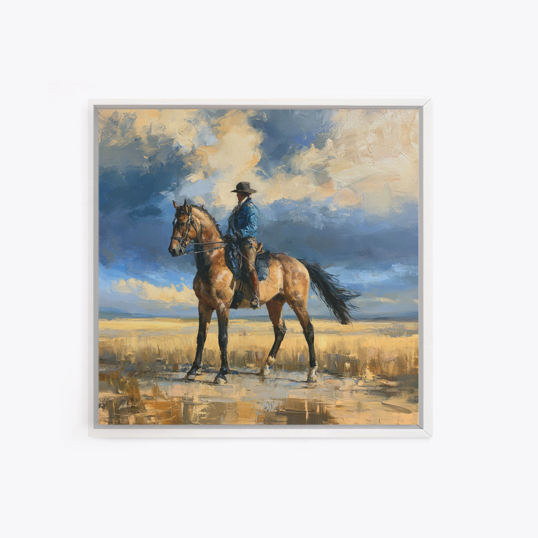 Dressage Horse in Refined Classical Pose Canvas Print, Equestrian Art, Cabin Decor, Living Room Decor, Fine Art, Equestrian, EQU-1x1-10