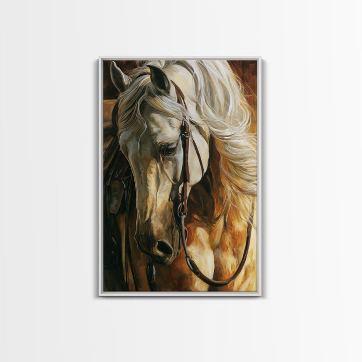 Horse Mane Flowing Like Abstract Waves Canvas Print, Equestrian Art, Living Room Decor, Abstract Art, Equestrian, EQU-2x3-99