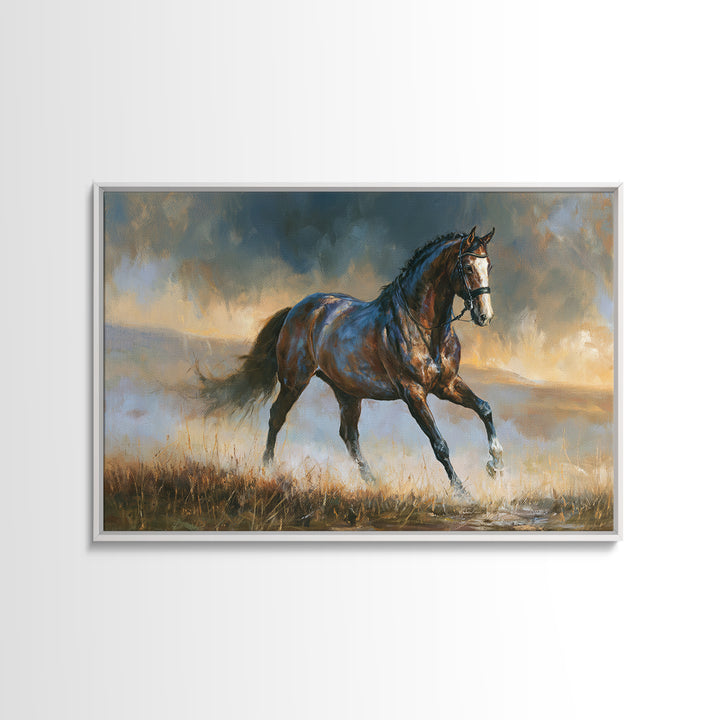 Dressage Horse in Refined Classical Pose Canvas Print, Equestrian Art, Living Room Decor, Equestrian, Farmhouse Wall Art, EQU-3x2-38