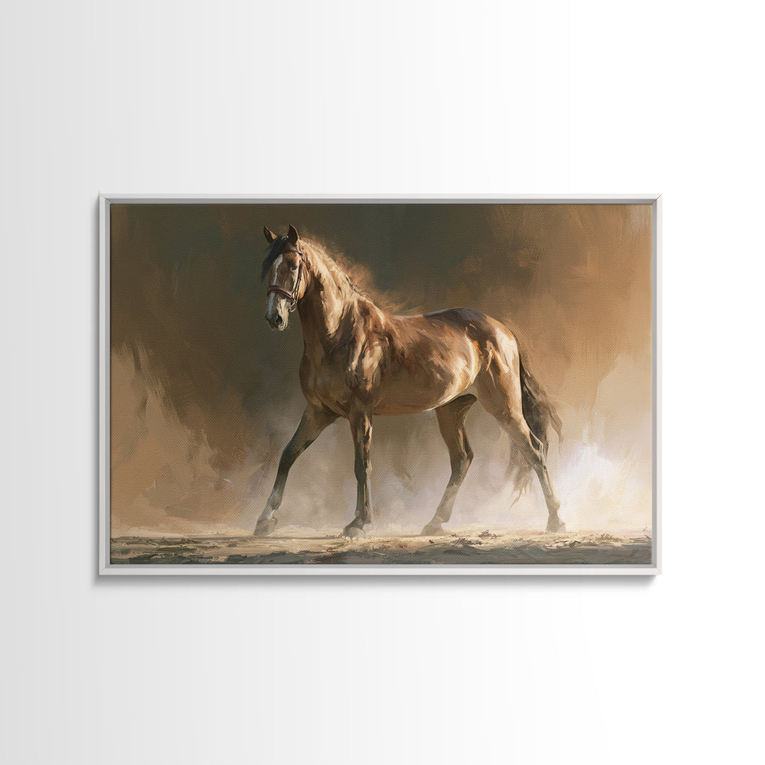 Dressage Horse in Refined Classical Pose Canvas Print, Equestrian Art, Living Room Decor, Equestrian, Farmhouse Wall Art, EQU-3x2-62