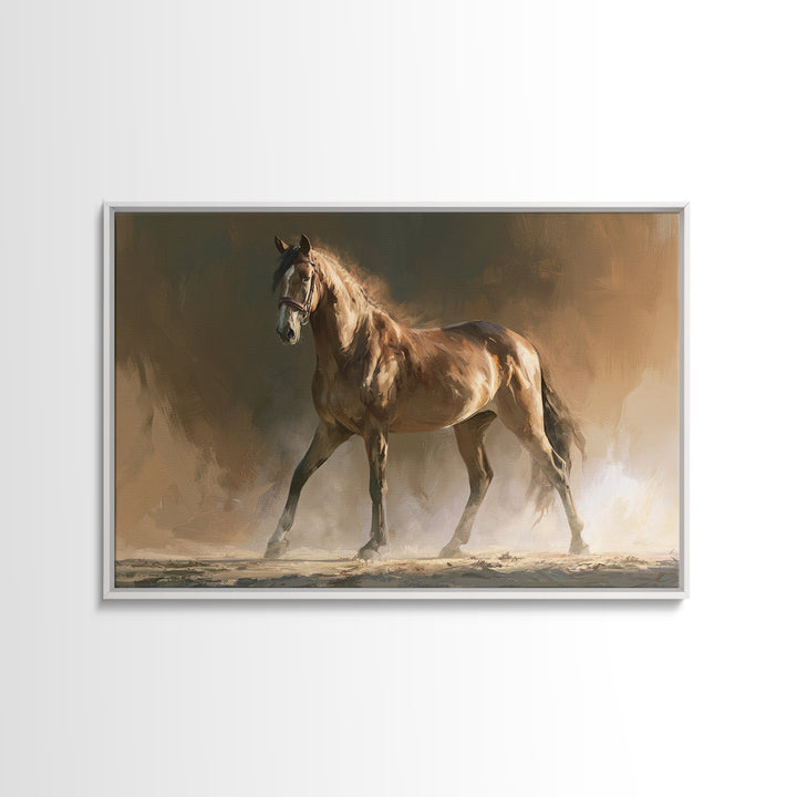 Dressage Horse in Refined Classical Pose Canvas Print, Equestrian Art, Living Room Decor, Equestrian, Farmhouse Wall Art, EQU-3x2-62