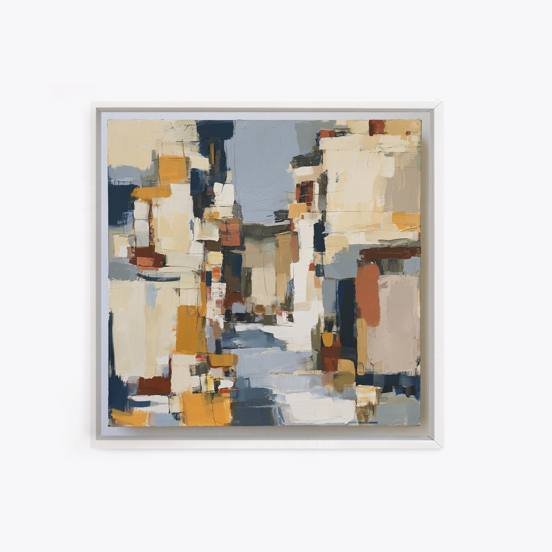 Distorted City Street Framed Canvas Print, Expressionist Art, Modern Decor, Living Room Decor, Fine Art, Expression, Wall Decor, EXP-1x1-1