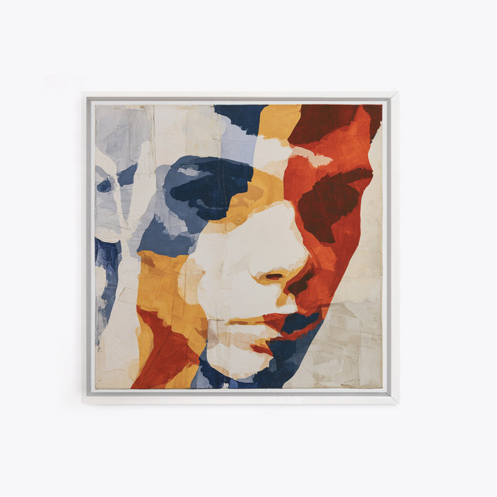 Emotional Portrait with Bold Red and Blue Canvas Print, Expressionist Art, Downloadable Prints, Living Room Decor, Expression, EXP-1x1-26