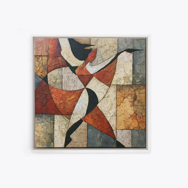 Dancer Figure Fractured into Vibrant Movement Canvas Print, Expressionist Art, Digital Art, Living Room Decor, Expression, EXP-1x1-28