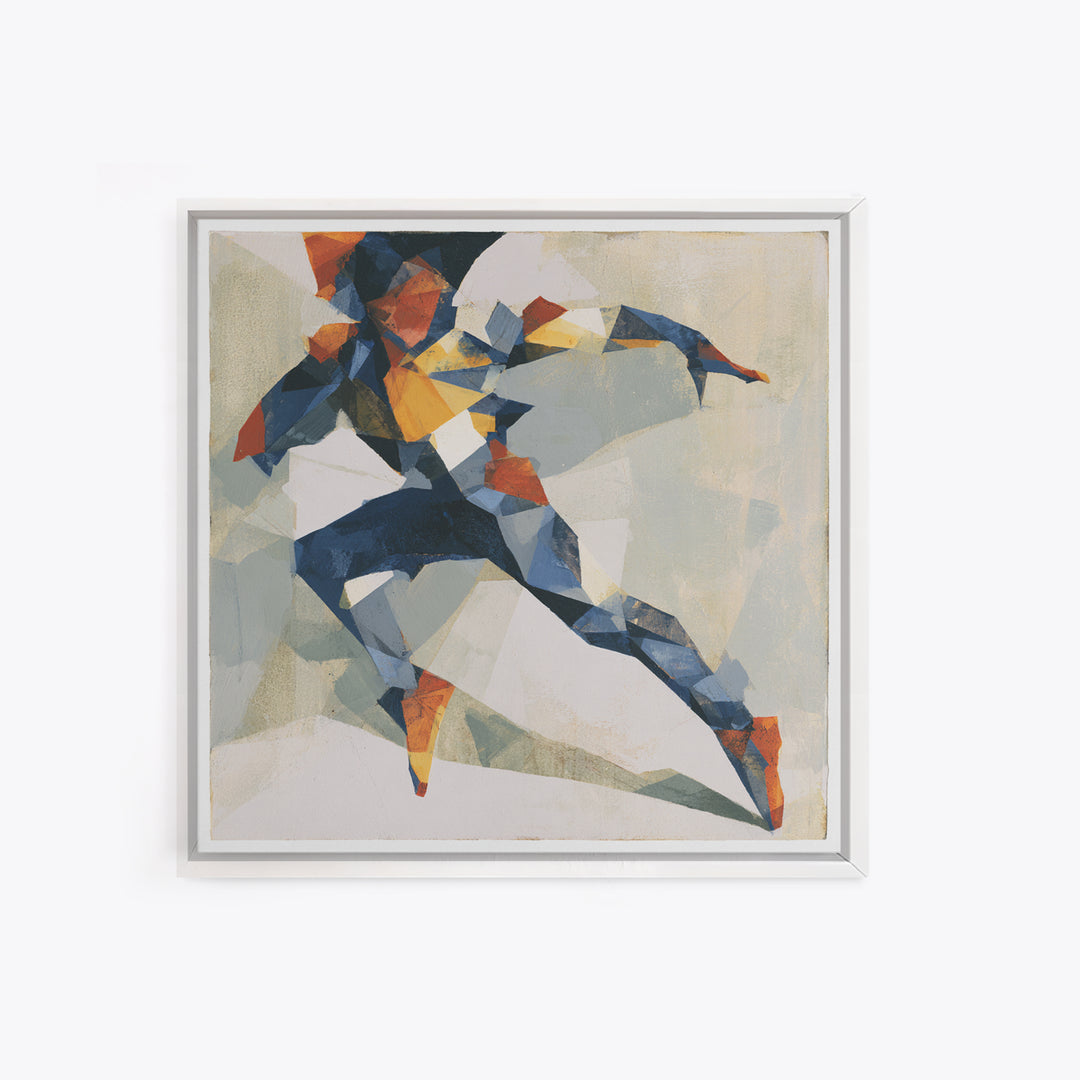 Dancer Figure Fractured into Vibrant Movement Canvas Print, Expressionist Art, Home Decor, Living Room Decor, Expression, EXP-1x1-4