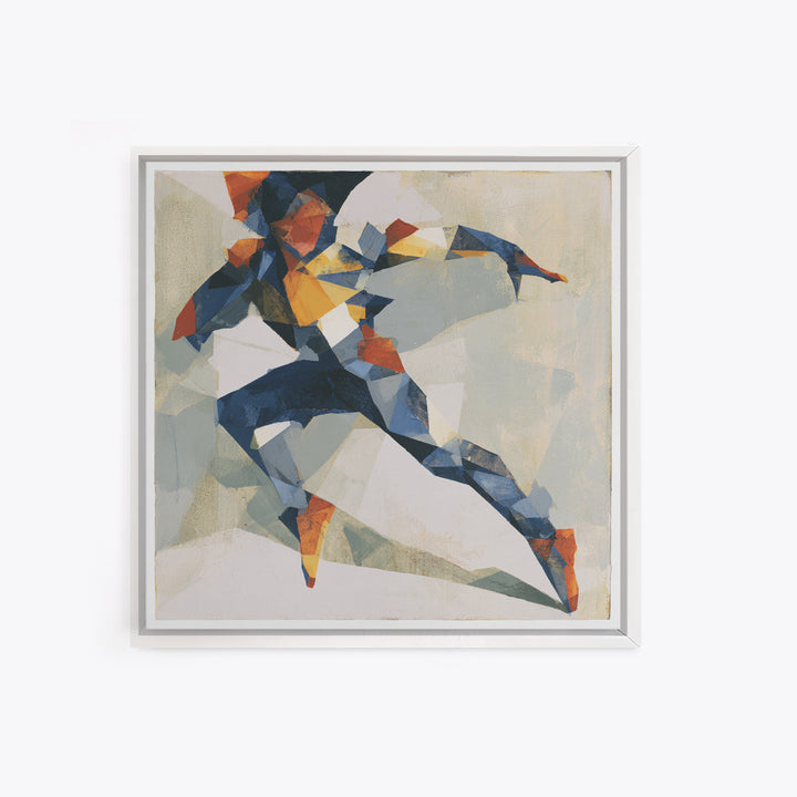 Dancer Figure Fractured into Vibrant Movement Canvas Print, Expressionist Art, Home Decor, Living Room Decor, Expression, EXP-1x1-4