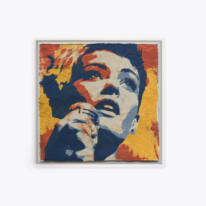 Portrait of a Singer Framed Canvas Print, Expressionist Art, Large Wall Art, Living Room Decor, Fine Art, Expression, EXP-1x1-44