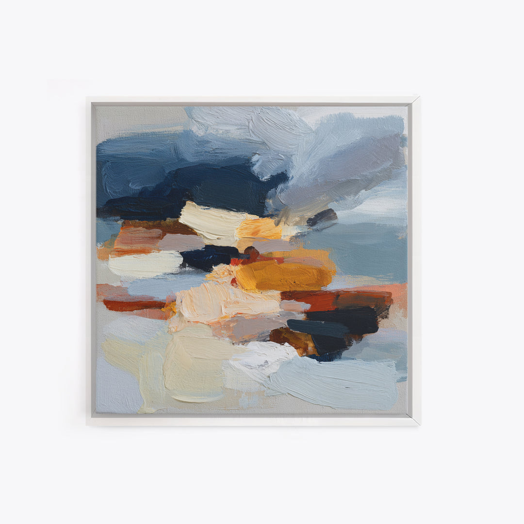 Stormy Landscape Painted Framed Canvas Print, Expressionist Art, Gallery Wall Art, Living Room Decor, Fine Art, Expression, EXP-1x1-51