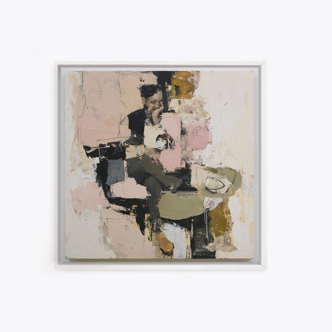 Seated Figure with Raw Gestural Outlines Canvas Print, Expressionist Art, Colorful Wall Art, Living Room Decor, Expression, EXP-1x1-55