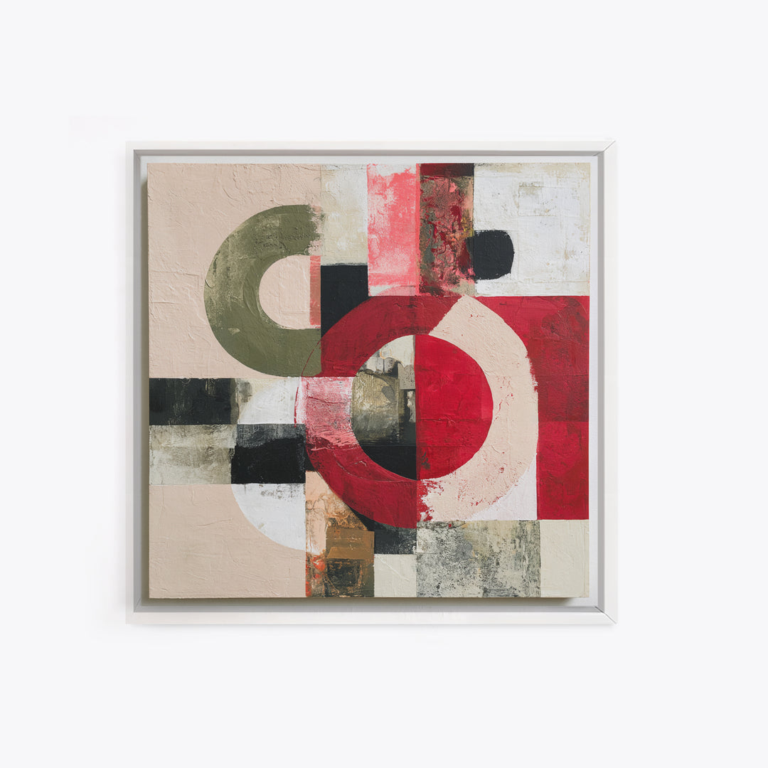 Red Room Interior Abstraction Without Realistic Furniture Canvas Print, Expressionist Art, Modern Decor, Living Room Decor, EXP-1x1-67