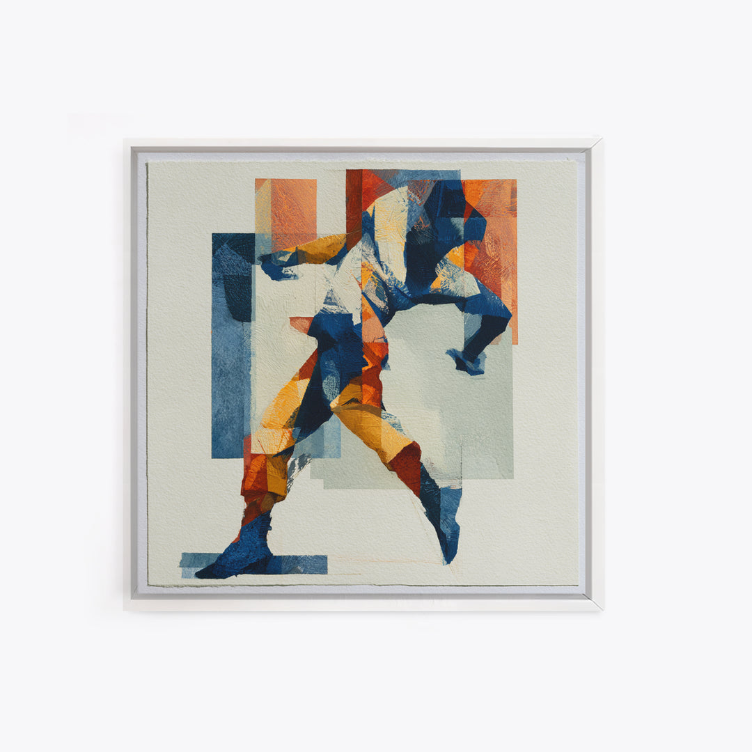 Dancer Figure Fractured into Vibrant Movement Canvas Print, Expressionist Art, Modern Art, Living Room Decor, Oil Painting, EXP-1x1-76