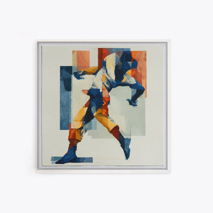 Dancer Figure Fractured into Vibrant Movement Canvas Print, Expressionist Art, Modern Art, Living Room Decor, Oil Painting, EXP-1x1-76