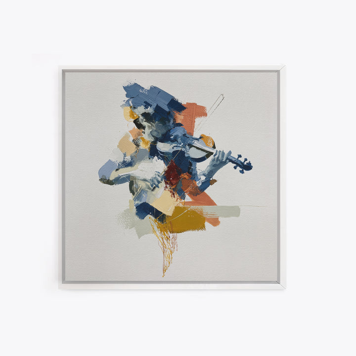Violinist Painted in Electric Brush Marks Canvas Print, Expressionist Art, Minimalist Decor, Living Room Decor, Expression, EXP-1x1-85