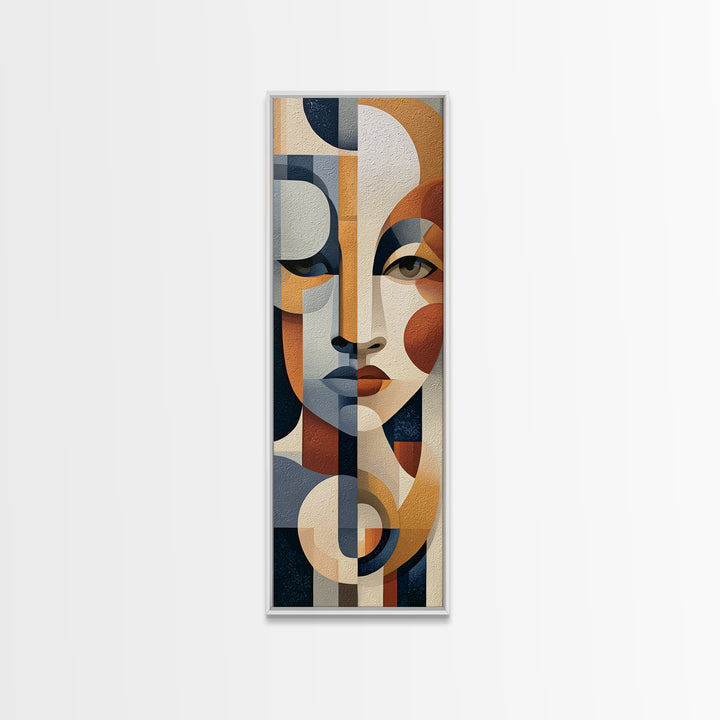 Abstract Face Split by Contrasting Emotions Canvas Print, Expressionist Art, Canvas Art, Living Room Decor, Expression, EXP-1x3-23