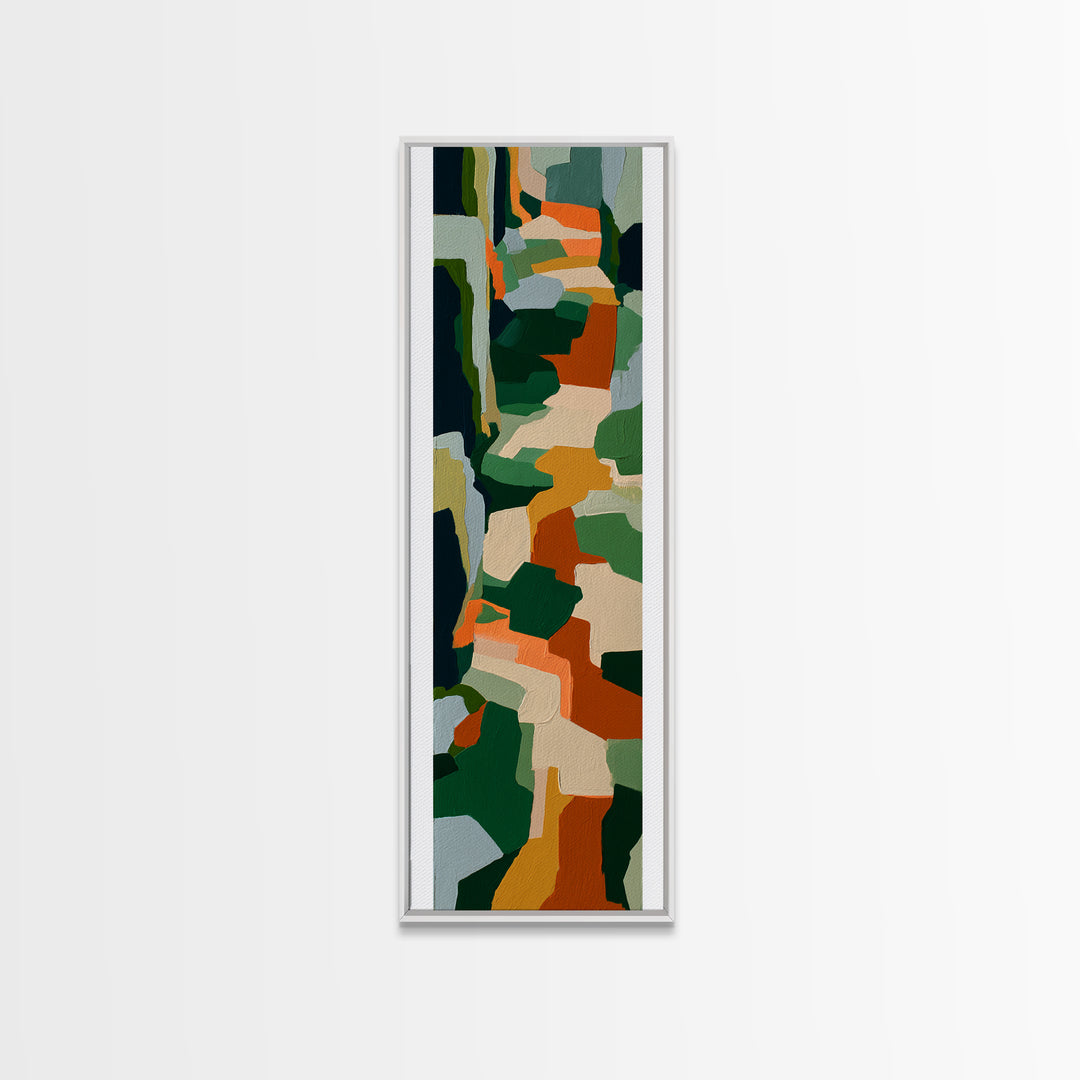 Garden Path with Thick Green and Orange Canvas Print, Expressionist Art, Downloadable Prints, Living Room Decor, Expression, EXP-1x3-26