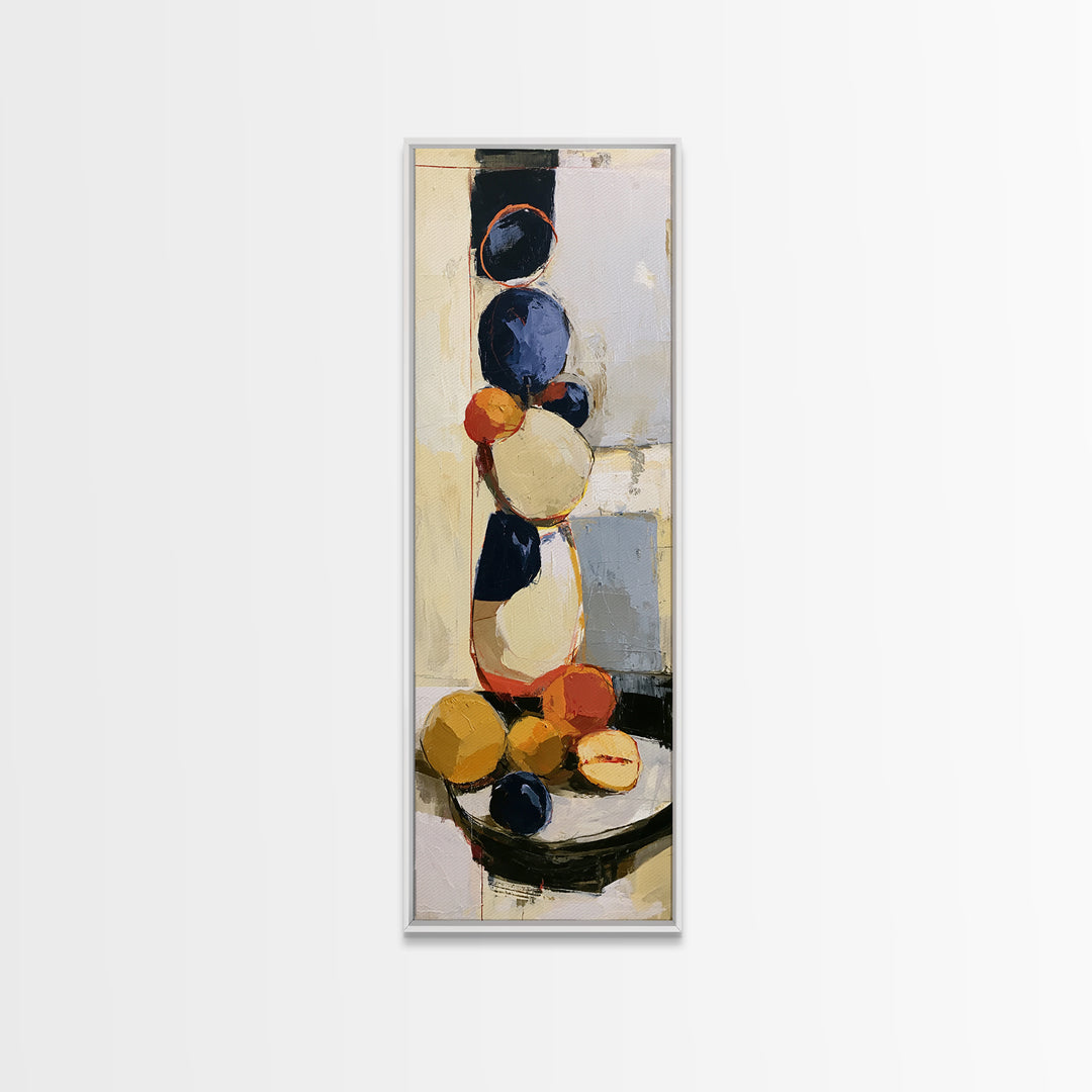Bold Still Life of Fruit Framed Canvas Print, Expressionist Art, Textured Painting, Living Room Decor, Abstract Art, Expression, EXP-1x3-29