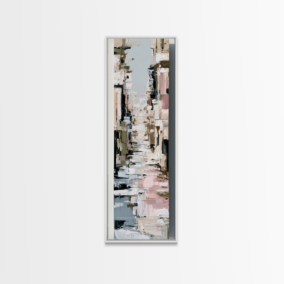 Distorted City Street Canvas Print, Expressionist Art, Minimalist Decor, Living Room Decor, Fine Art, Expression, EXP-1x3-37