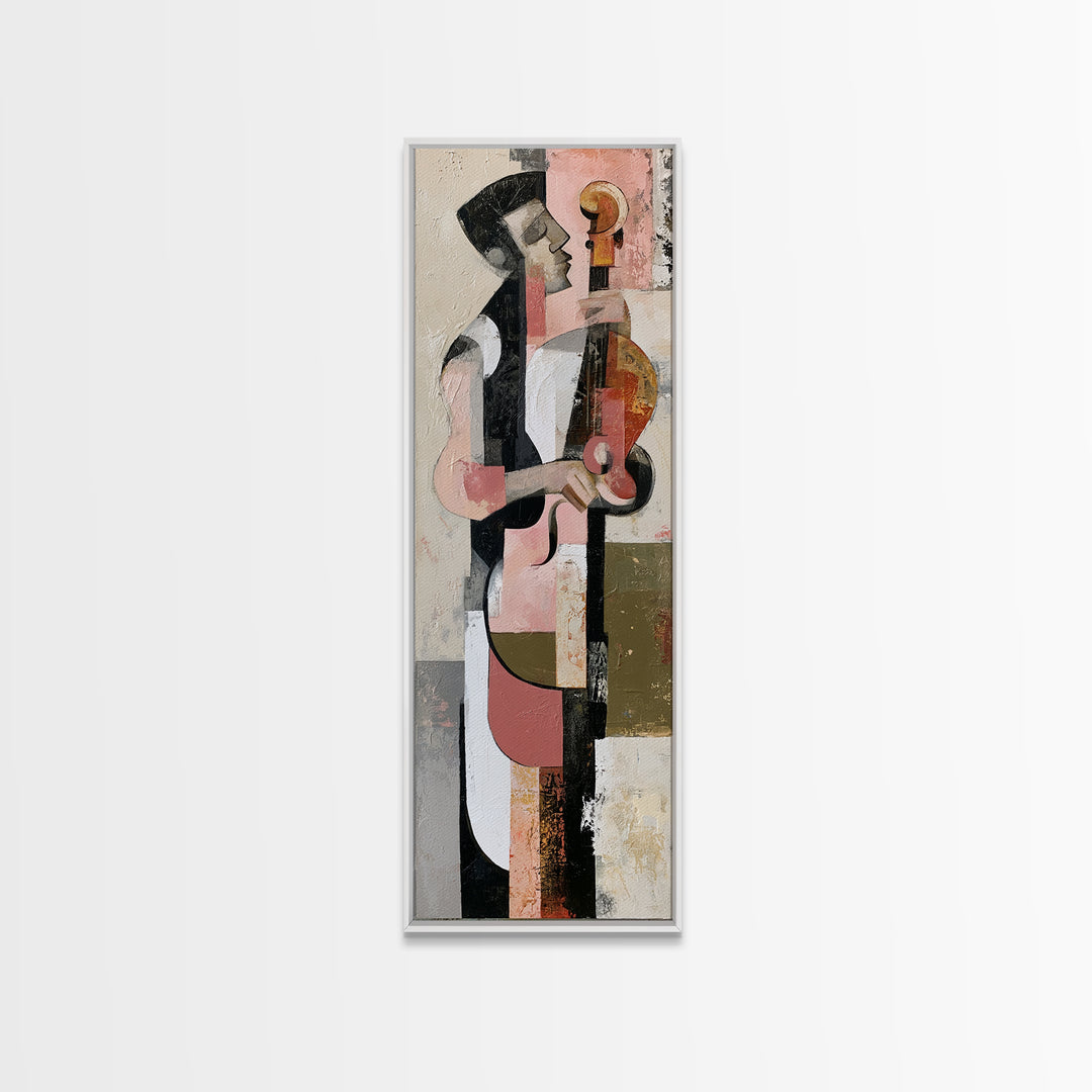 Violinist Painted in Electric Brush Marks Canvas Print, Expressionist Art, Modern Decor, Living Room Decor, Expression, EXP-1x3-49