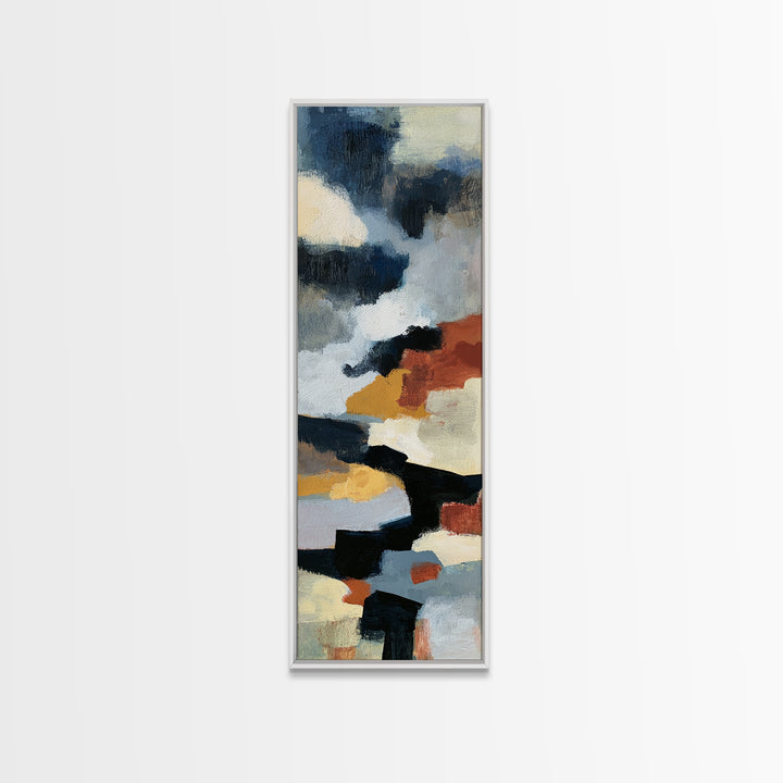 Storm Clouds Above Sharp Black Rooftops Canvas Print, Expressionist Art, Moody Wall Art, Living Room Decor, Abstract Art, EXP-1x3-51