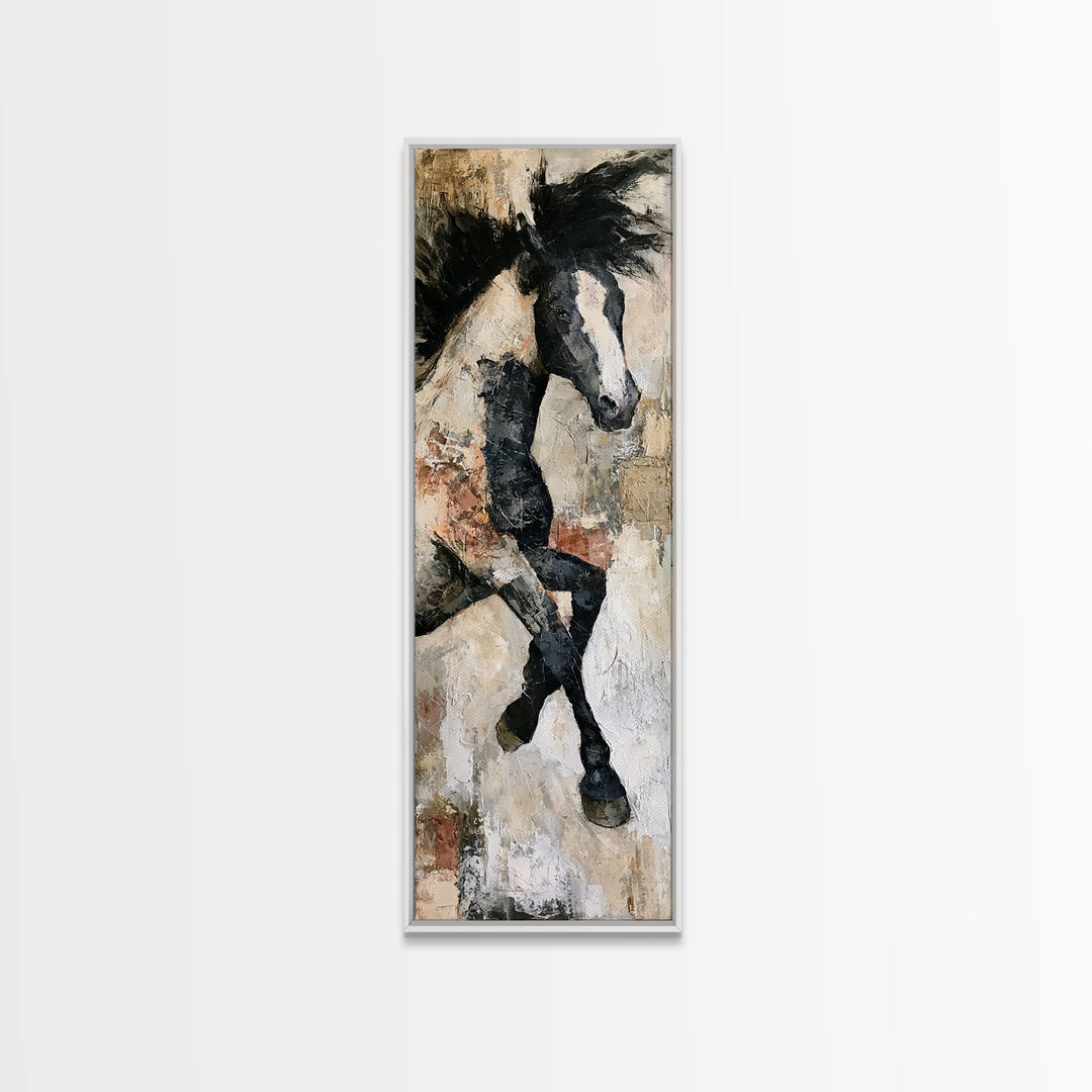 Expressionist Horse in Motion with Wild Mane Canvas Print, Expressionist Art, Room Decor, Living Room Decor, Expression, EXP-1x3-94