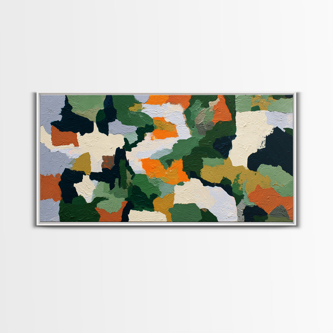 Garden Path with Thick Green and Orange Canvas Print, Expressionist Art, Contemporary Art, Living Room Decor, Expression, EXP-2x1-10