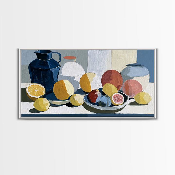 Bold Still Life of Fruit Framed Canvas Print, Expressionist Art, Digital Prints, Living Room Decor, Abstract Art, Expression, EXP-2x1-13