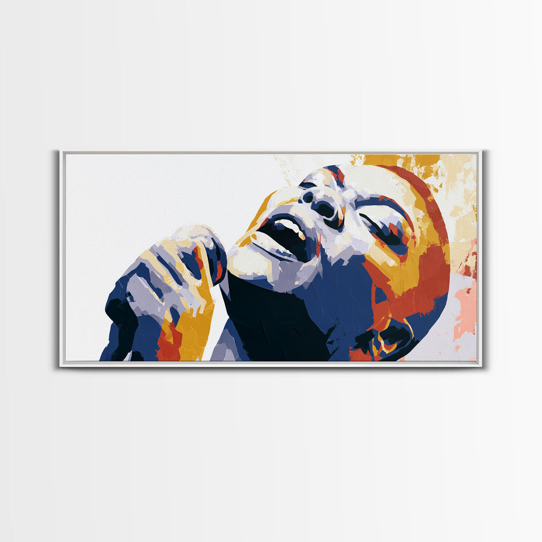 Portrait of a Singer Framed Canvas Print, Expressionist Art, Fine Art Print, Living Room Decor, Oil Painting, Expression, EXP-2x1-16
