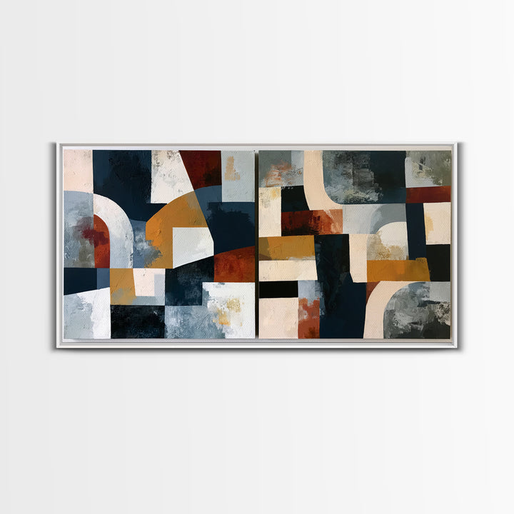 Stormy Landscape Painted Framed Canvas Print, Expressionist Art, Original Painting, Living Room Decor, Fine Art, Expression, EXP-2x1-23