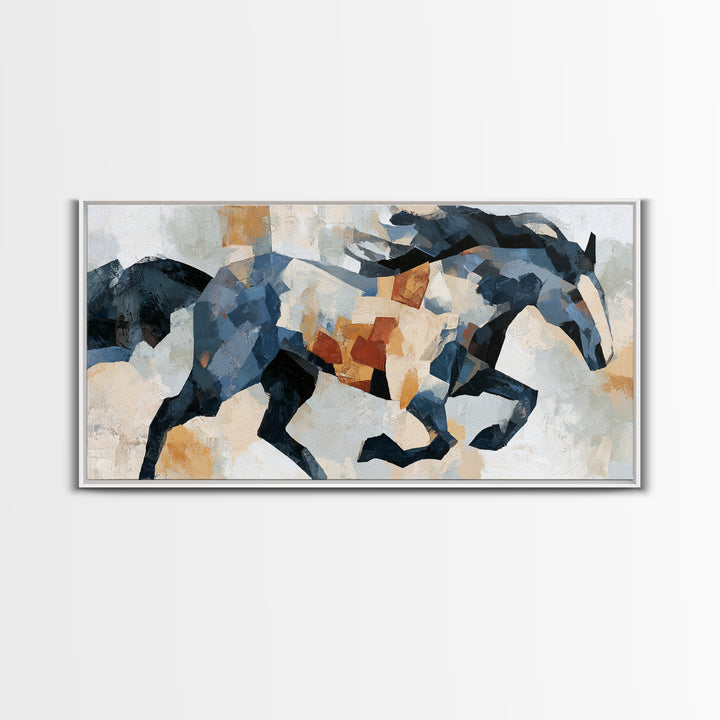 Expressionist Horse in Motion with Wild Mane Canvas Print, Expressionist Art, Painting, Living Room Decor, Fine Art, Expression, EXP-2x1-54