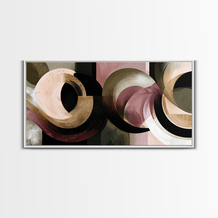 Moonlit Village with Swirling Unnatural Color Canvas Print, Expressionist Art, Boho Wall Art, Living Room Decor, Expression, EXP-2x1-80