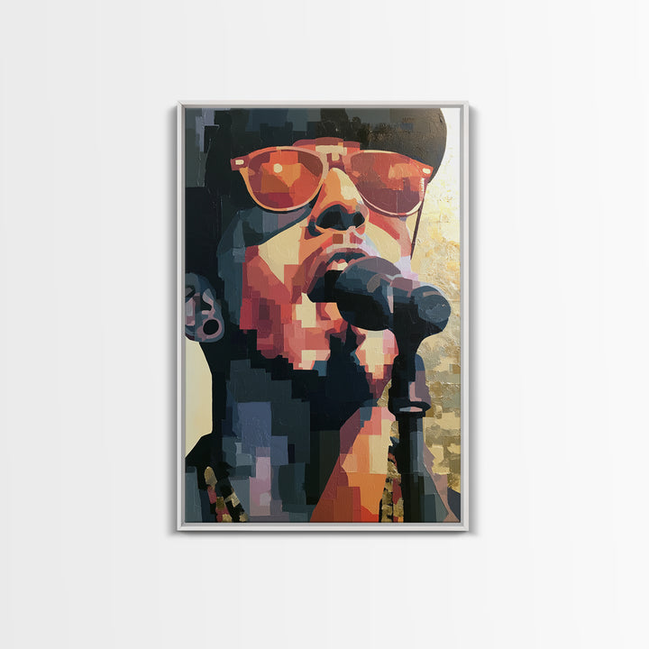Portrait of a Singer Framed Canvas Print, Expressionist Art, Digital Prints, Living Room Decor, Oil Painting, Expression, EXP-2x3-100