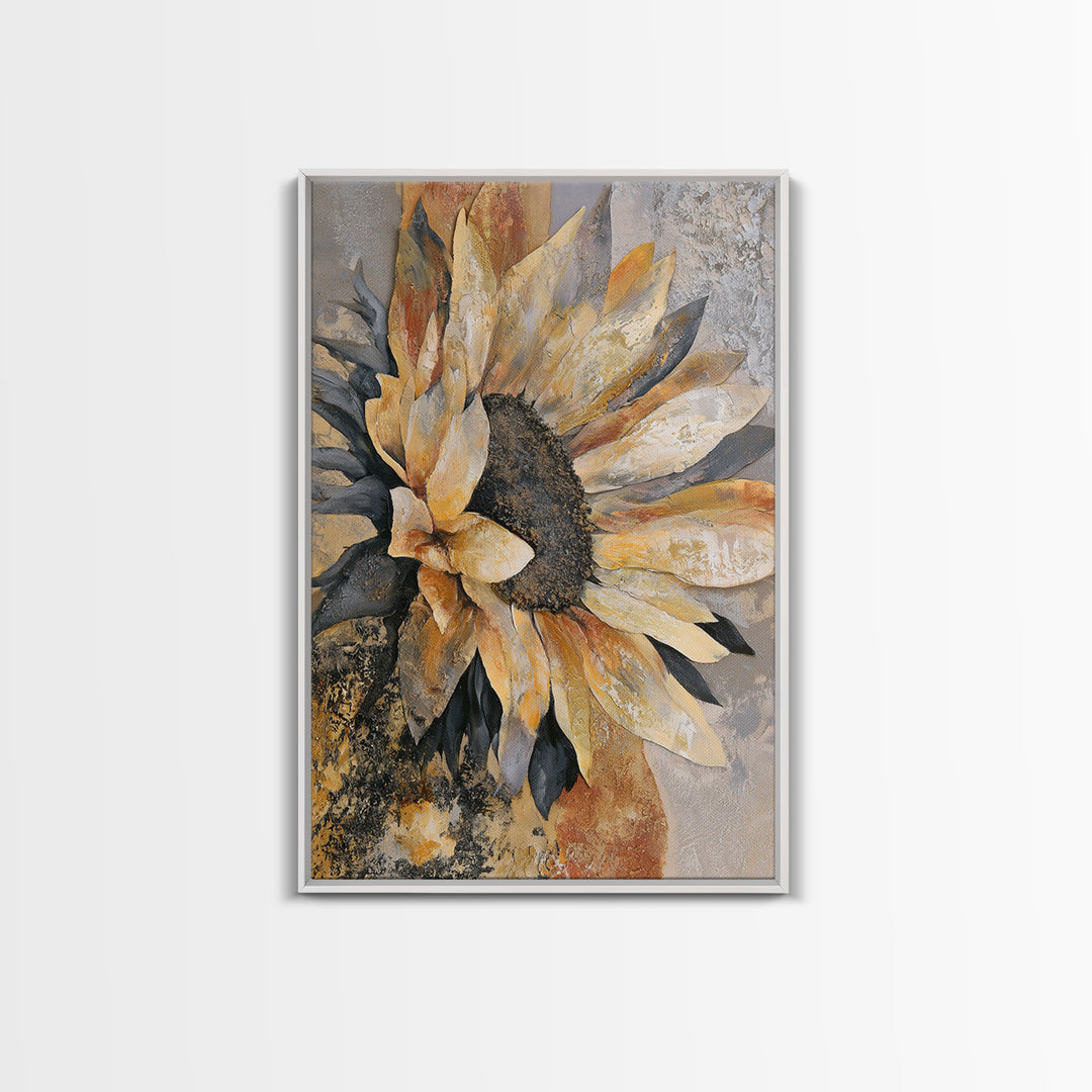 Sunflowers Twisting in Intense Painted Energy Canvas Print, Expressionist Art, Gallery Decor, Living Room Decor, Expression, EXP-2x3-16