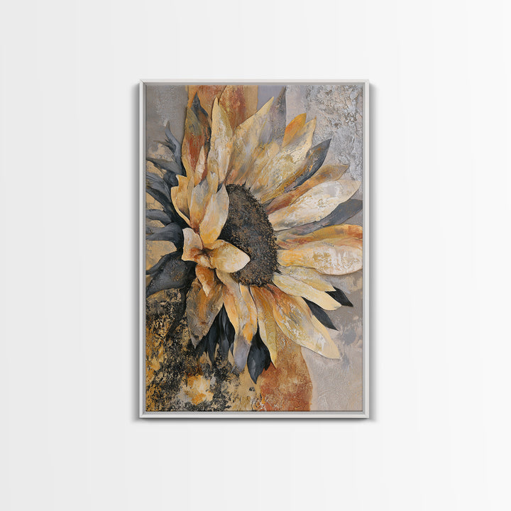 Sunflowers Twisting in Intense Painted Energy Canvas Print, Expressionist Art, Gallery Decor, Living Room Decor, Expression, EXP-2x3-16