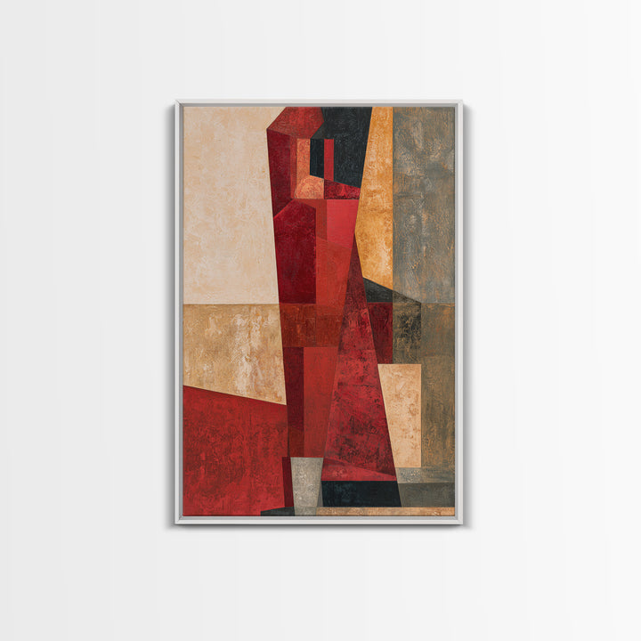 Red Room Interior Abstraction Without Realistic Furniture Canvas Print, Expressionist Art, Room Decor, Living Room Decor, EXP-2x3-3