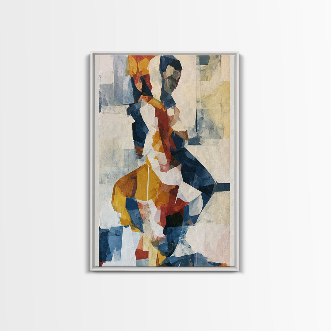 Dancer Figure Fractured into Vibrant Movement Canvas Print, Expressionist Art, Colorful Wall Art, Living Room Decor, Expression, EXP-2x3-36