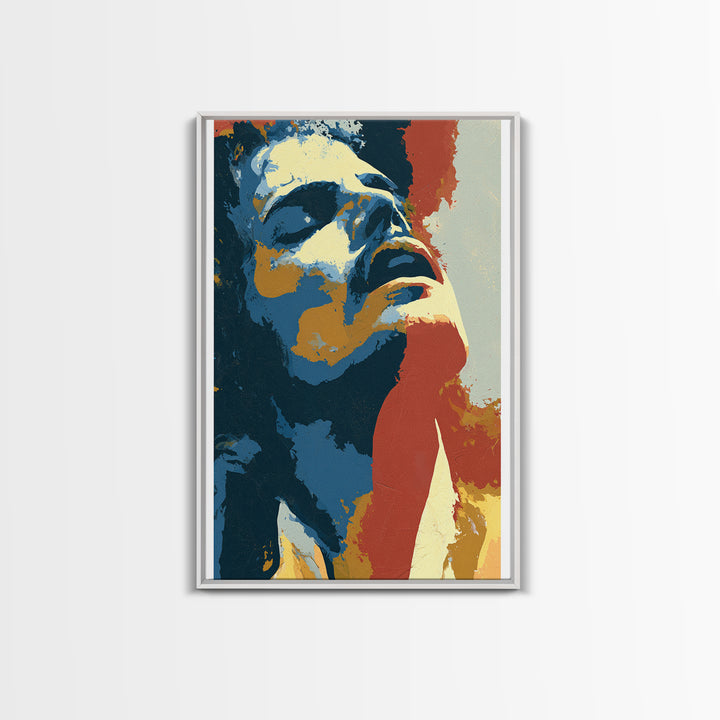 Portrait of a Singer Framed Canvas Print, Expressionist Art, Contemporary Art, Living Room Decor, Fine Art, Expression, EXP-2x3-4