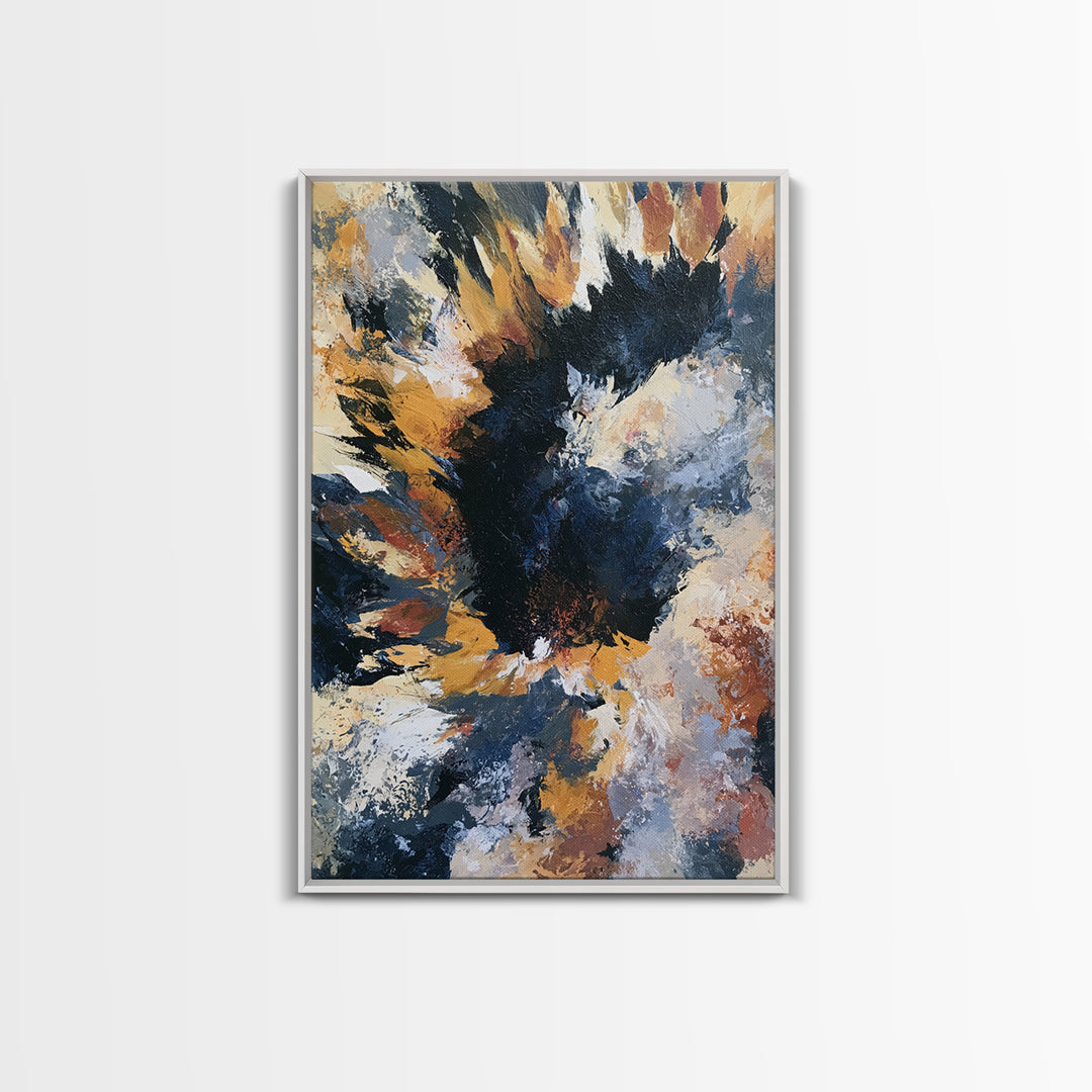 Sunflowers Twisting in Intense Painted Energy Canvas Print, Expressionist Art, Digital Prints, Living Room Decor, Expression, EXP-2x3-64