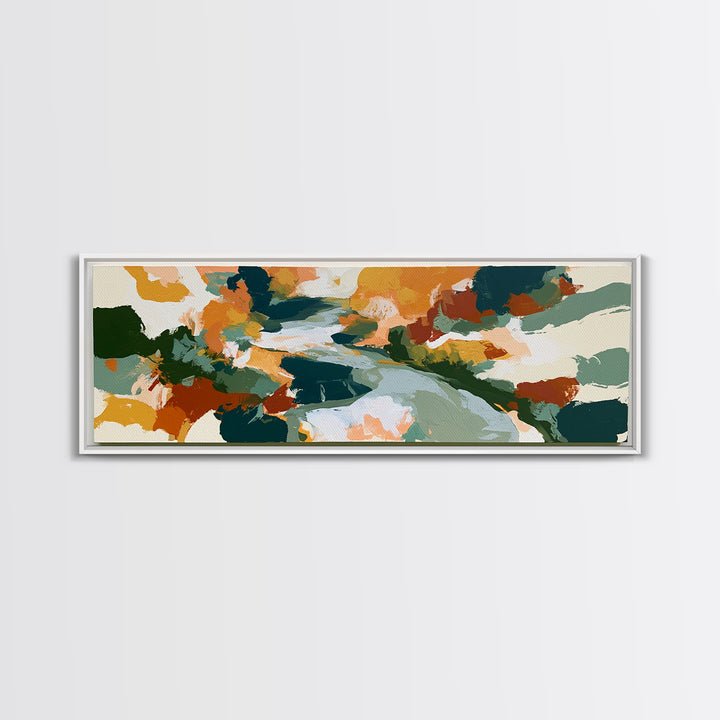 Garden Path with Thick Green and Orange Canvas Print, Expressionist Art, Downloadable Prints, Living Room Decor, Expression, EXP-3x1-54