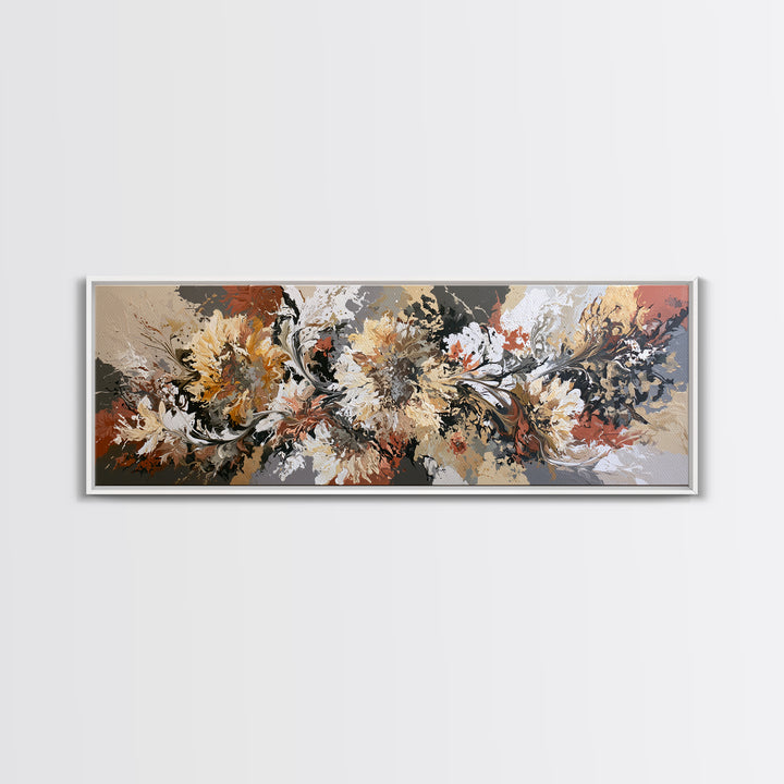 Sunflowers Twisting in Intense Painted Energy Framed Canvas Print, Expressionist Art, Art, Living Room Decor, Expression, EXP-3x1-72