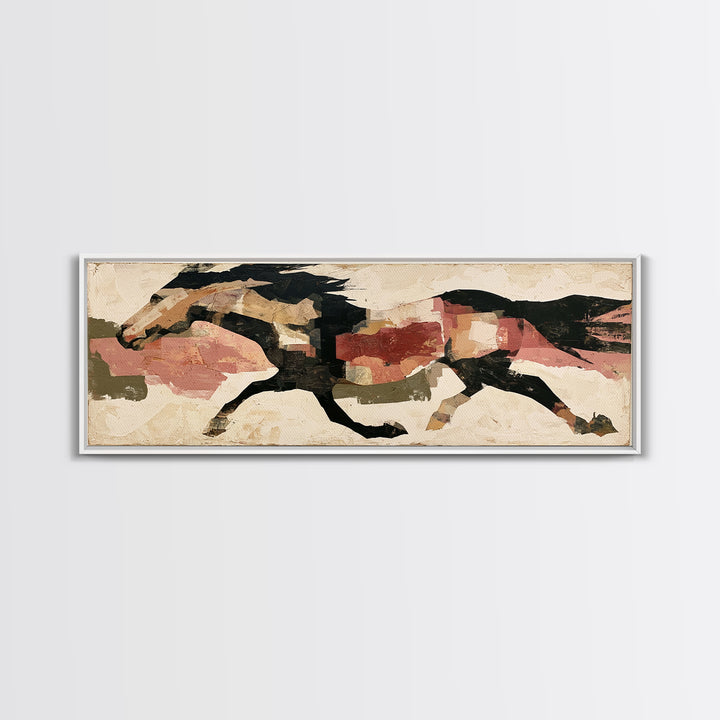 Expressionist Horse in Motion with Wild Mane Canvas Print, Expressionist Art, Modern Wall Art, Living Room Decor, Expression, EXP-3x1-74